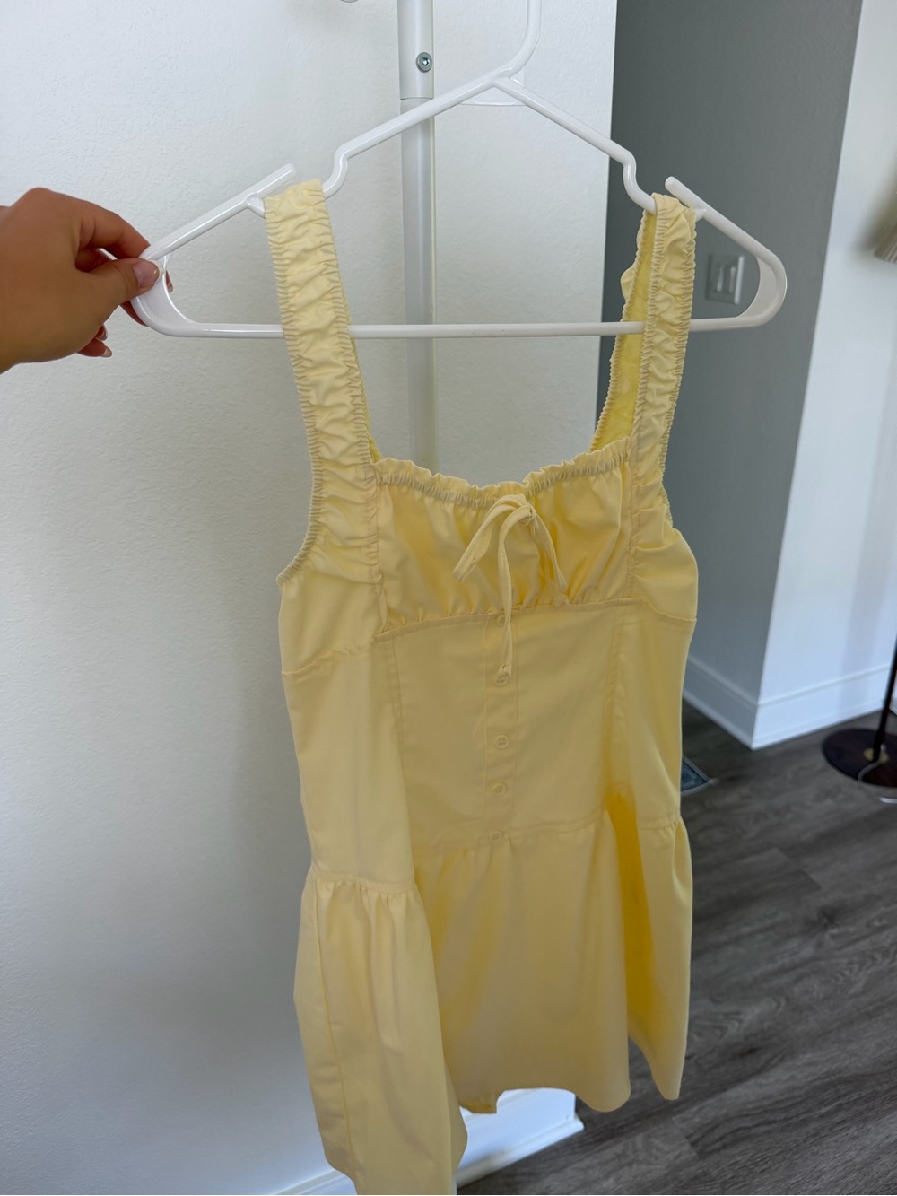Light Yellow Square-Neck Corset Mini Dress - Picture 2 of 2